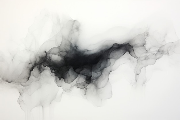 Arte Gerativa de AI de Aquarela Ponto preto em papel de aquarela Punto cinzento abstrato em fundo branco