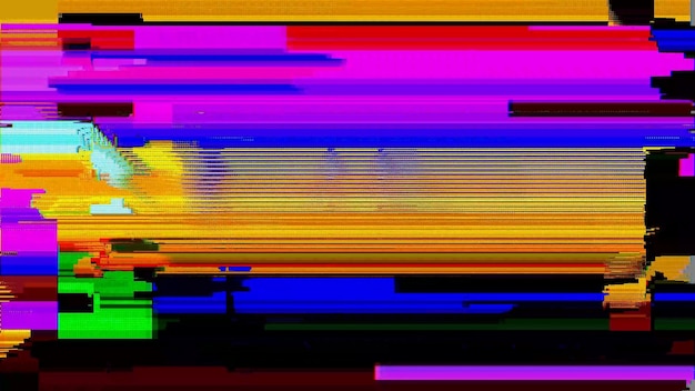 Arte de glitch abstracto con píxeles distorsionados de colores