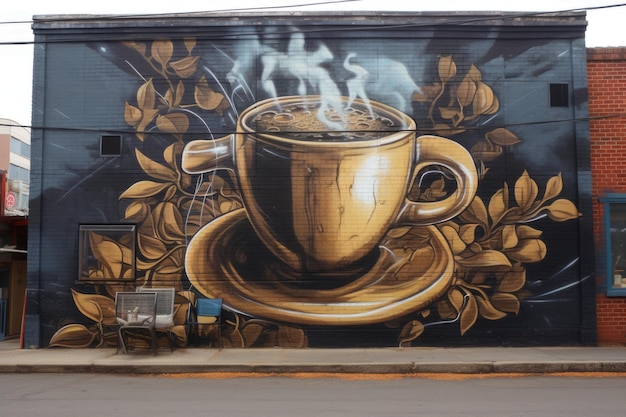 arte de graffiti de café