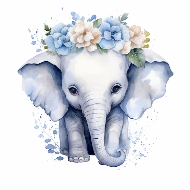 arte gráfica de animais bonitos com um tema de bebê elefante