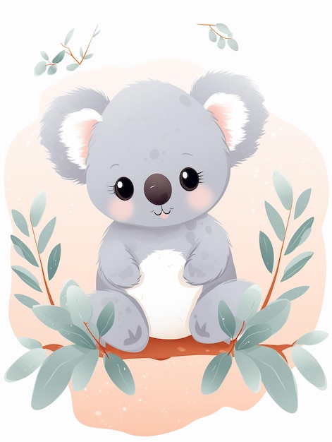 Foto el arte de la guardería del bebé koala