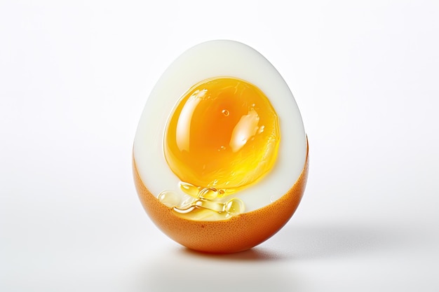 El arte del huevo hervido aislado sobre un fondo blanco