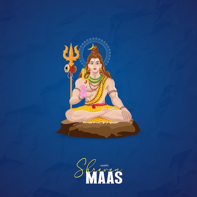 Arte de ilustración del cartel del mes de Shravan y el cartel de Maha Shivratri