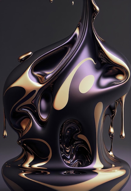 Arte de ilustración de escultura líquida colorida generada por inteligencia artificial
