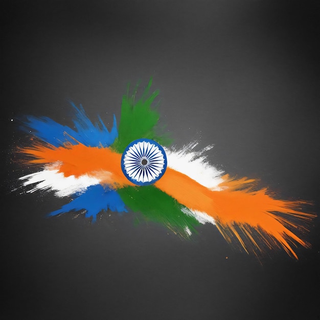 Arte de ilustración de textura de pincel de bandera de India