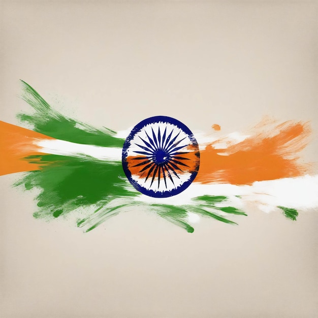 Arte de ilustración de textura de pincel de bandera de India