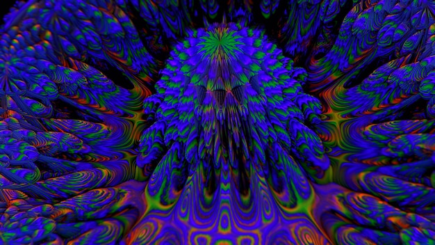 Arte de imagen fractal abstracto con color psicodélico