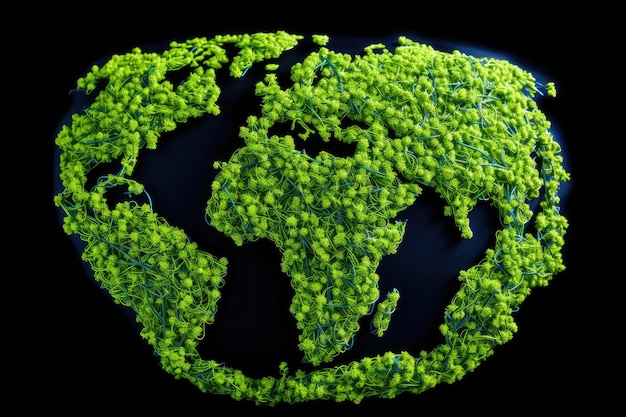 Foto arte informático de la tierra en primer plano con influencias esg hechas utilizando herramientas generativas de ia