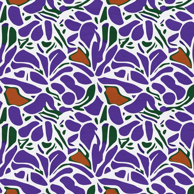 Arte de lienzo de tela de patrón único de formas botánicas abstractas