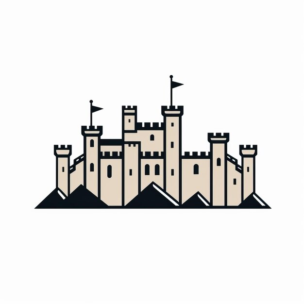 Arte de línea minimalista del castillo de Dover