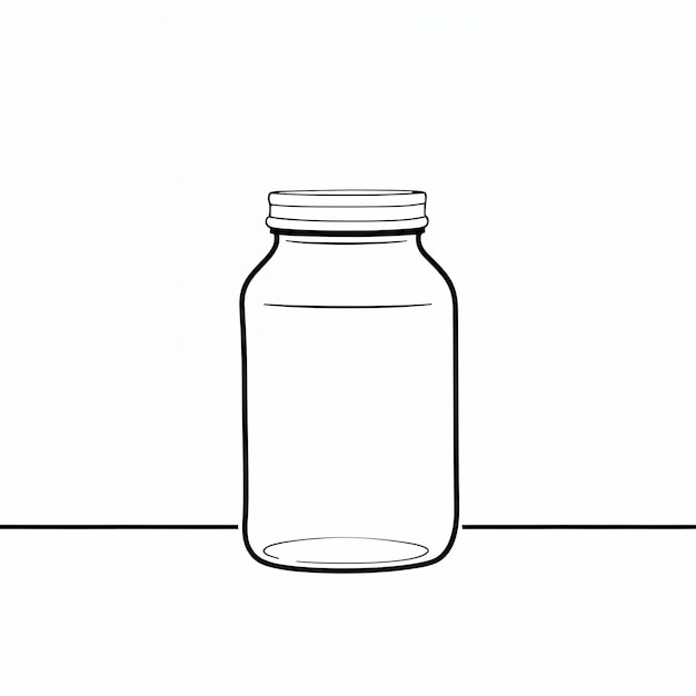Arte de línea simple Mason Jar