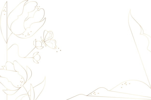 Arte de línea de tulipanes png pegatina de borde de flor de fondo transparente