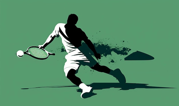 Arte lineal mínimo de un jugador de tenis generativo ai