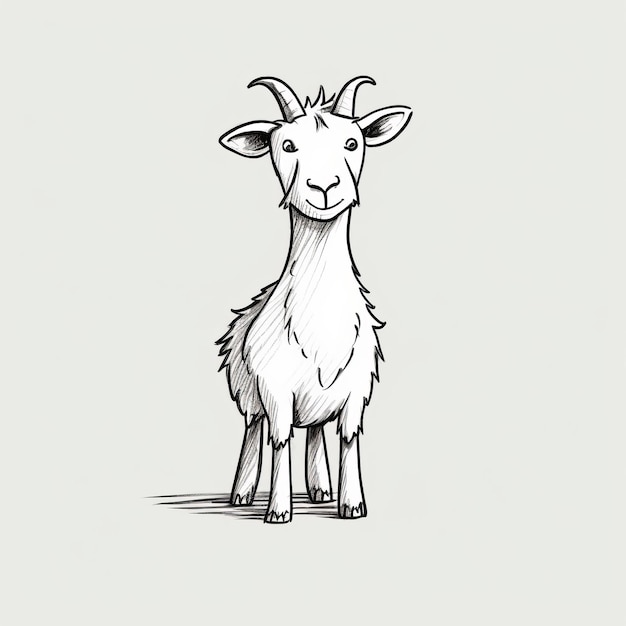 Arte de líneas de dibujos animados minimalistas de cabras