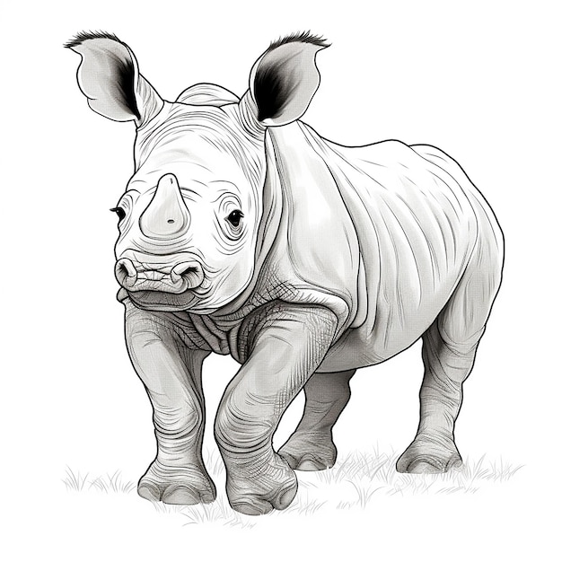 El arte de líneas simples de Rhino Wonder Kids