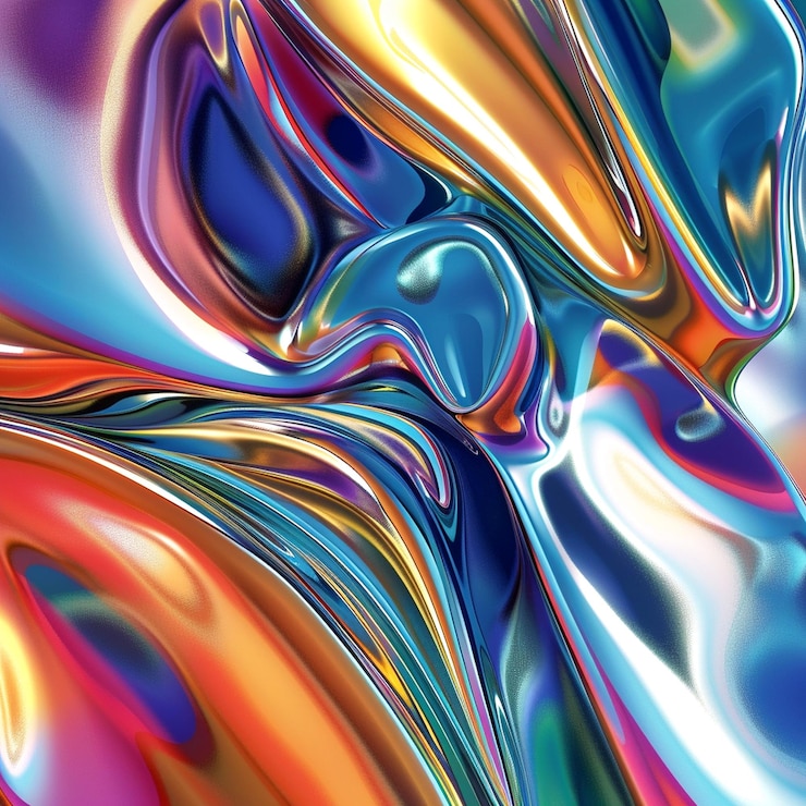 Foto arte líquida abstrata colorida com redemoinhos vibrantes