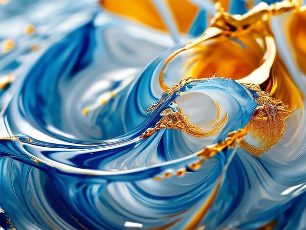 Arte líquida azul e branca