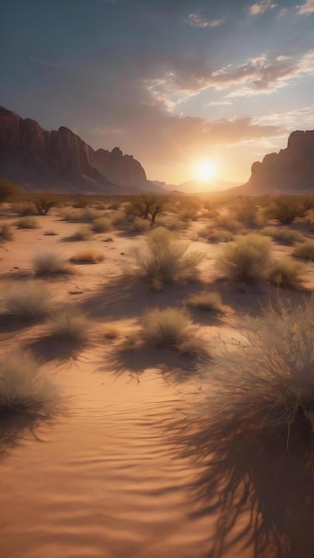 Arte de llamaradas de luz pintura gráfica forma de desierto