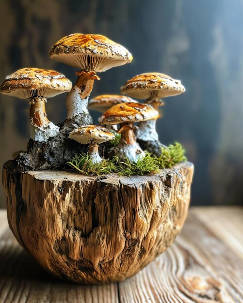 Foto el arte mágico del bonsai de micelio revela las maravillas en miniatura de la naturaleza