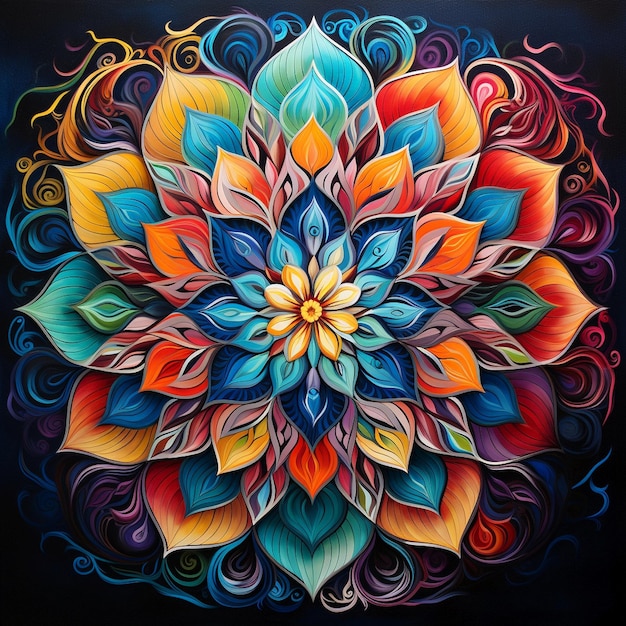 El arte del mandala es colorido.