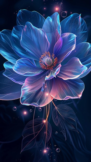 El arte de mi IA hermoso vector de flores azules