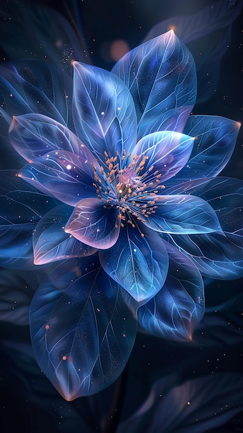 El arte de mi IA hermoso vector de flores azules