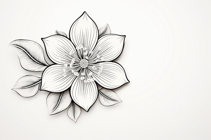 Foto arte minimalista de linha de flores doodle