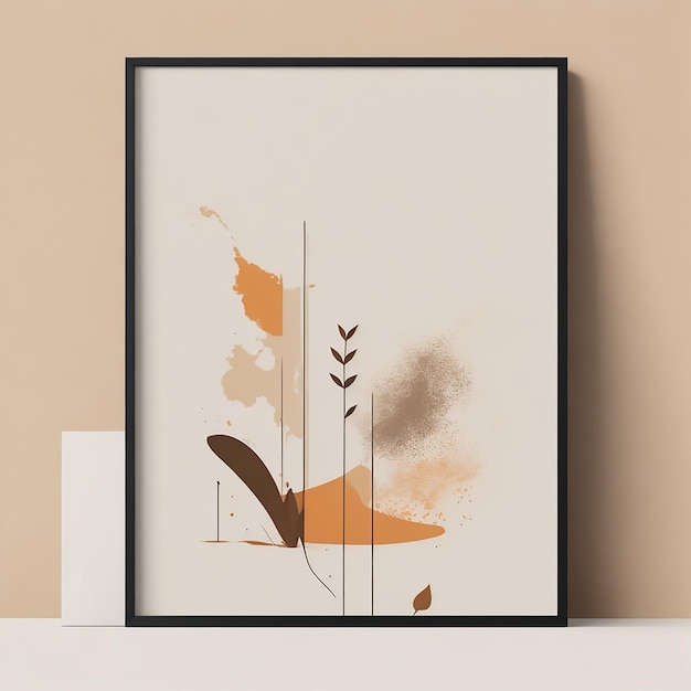 Un arte minimalista simple con colores suaves usando el estilo Boho.