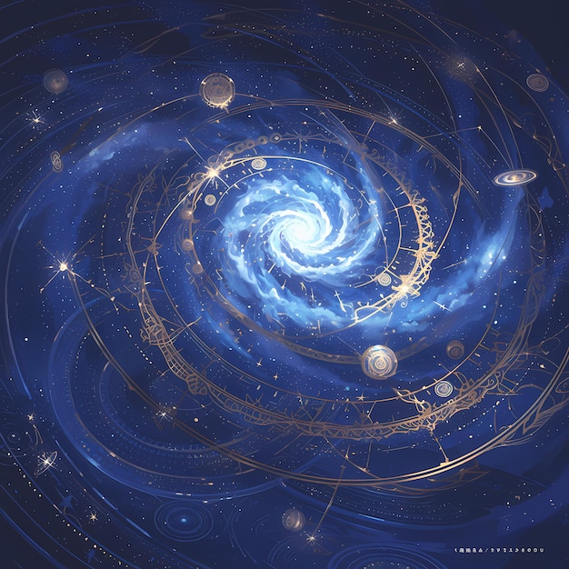 El arte místico de la astrología del mandala cósmico