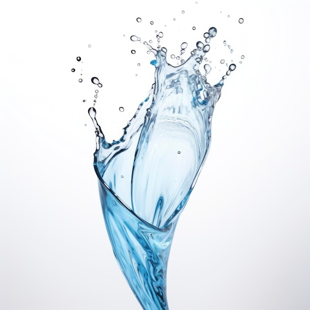 Arte del movimiento fluido del chapoteo del agua azul.