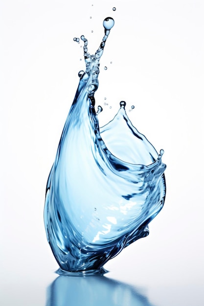 Arte del movimiento fluido del chapoteo del agua azul.