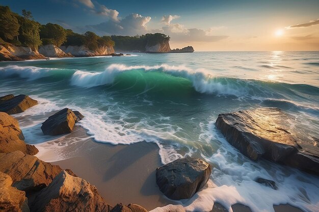 Arte naturaleza paisaje marino hermosa composición de la naturaleza