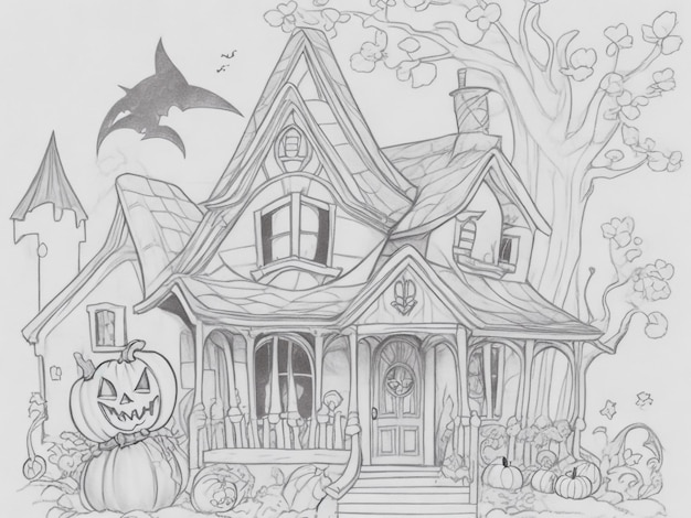 El arte para niños libro para colorear lindo Halloween