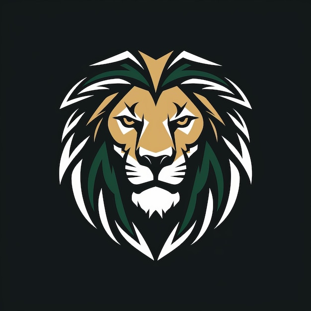 Arte oficial do logotipo UW Green Bay Lion em verde preto e dourado