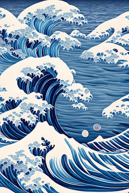 arte de ondas japonesas