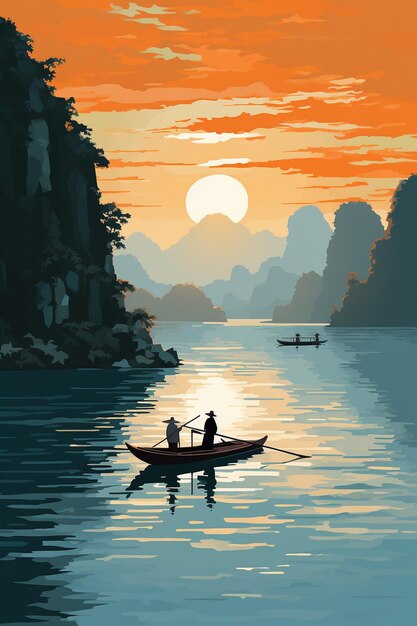 Arte paisagística da baía de Halong