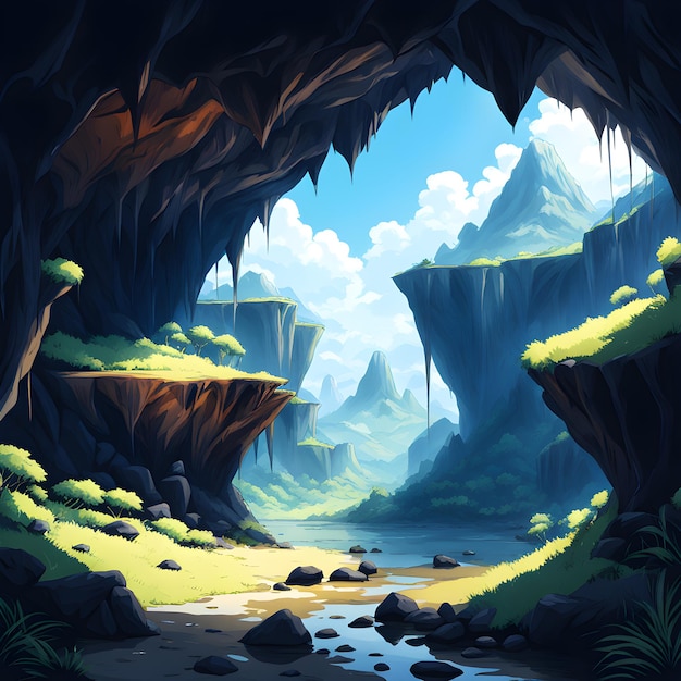 Foto arte del paisaje de la cueva