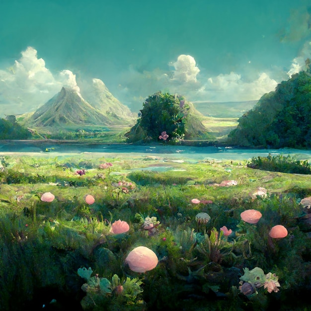 Arte del paisaje estilo anime