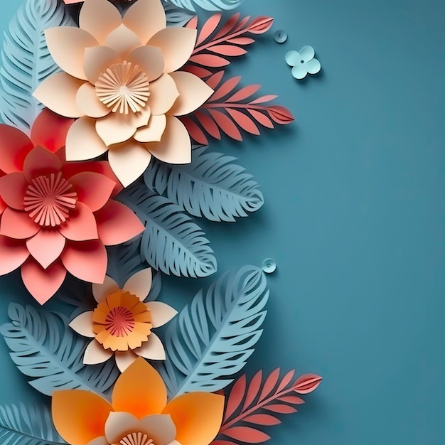 Un arte de papel con flores.