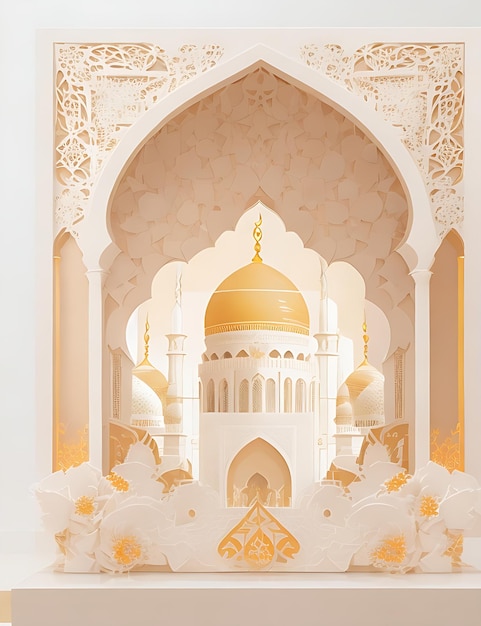 Arte de papel de la mezquita Sheikh Zayed