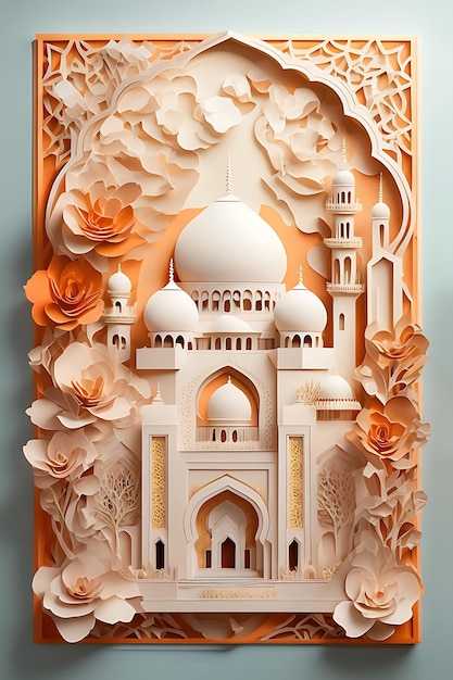 Arte de papel de la mezquita Sheikh Zayed