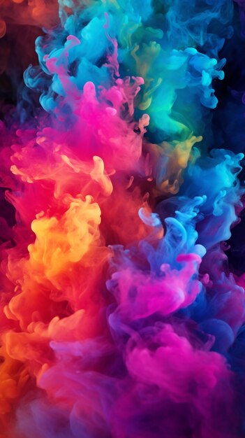 Foto arte de papel tapiz explosiones de humo multicolor vibrante crean un espectáculo de otro mundo humo neón