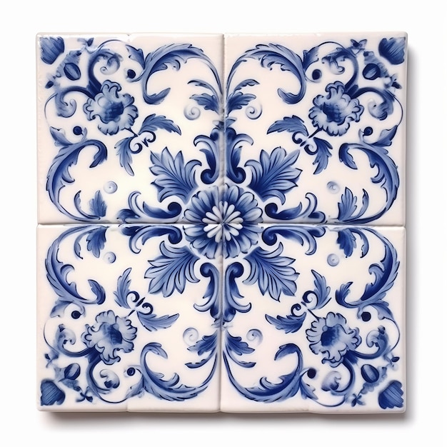 Arte de pared de azulejos de Delft vintage