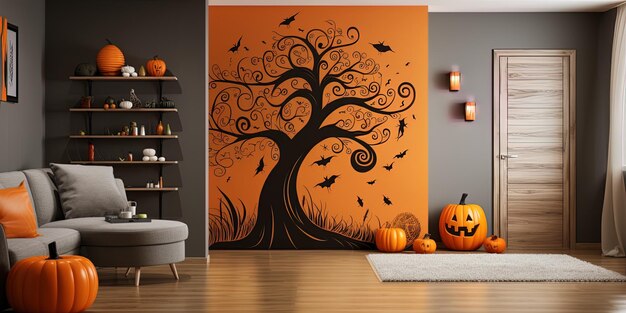 Foto arte de pared de halloween para una fiesta de halloween