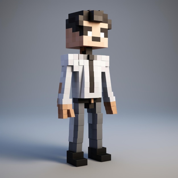 Arte de píxeles 3D nítido y limpio de un tipo de estilo Minecraft