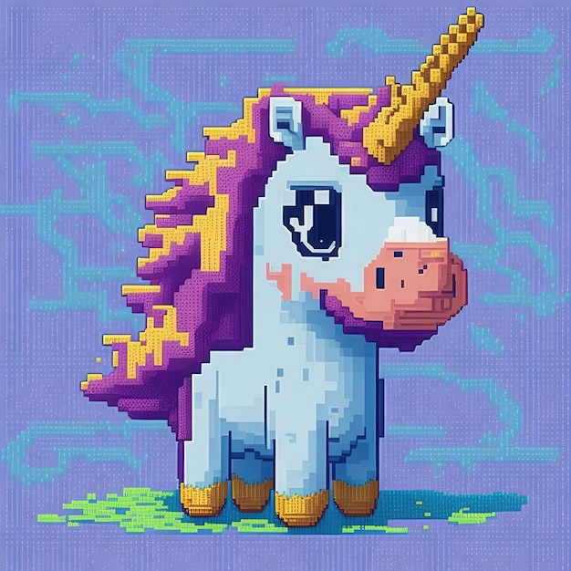 Foto arte de píxeles de unicornio