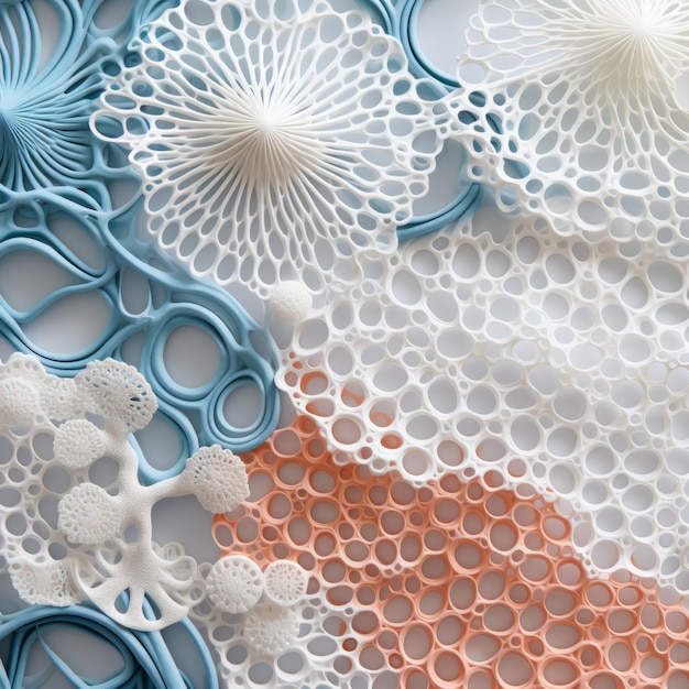 Arte plástico tejido de arena de Tiffany inspirado en la biomimética y las formaciones celulares