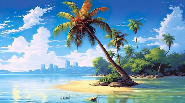 Foto arte de playa tropical