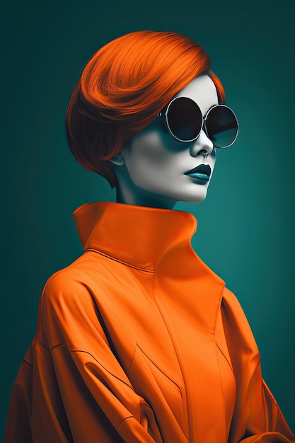 Arte pop de un modelo de moda vintage.