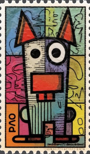 Un arte pop de perro de sello